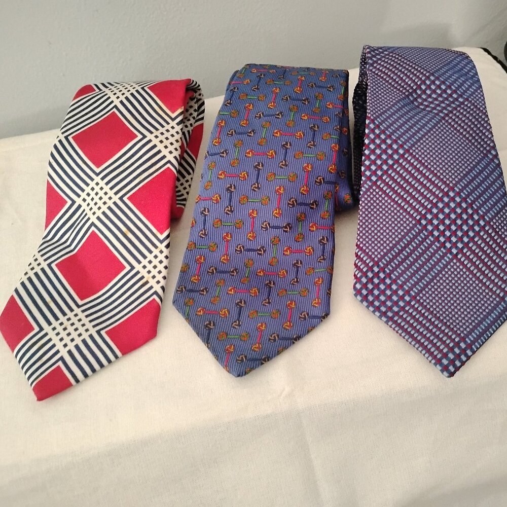 ❤️Lot 3 TURNBULL ASSER 100% Silk Necktie Tie
